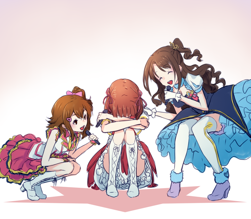 amami haruka, shimamura uzuki, and kasuga mirai (idolmaster and 3 more) drawn by kutori_pan'ya