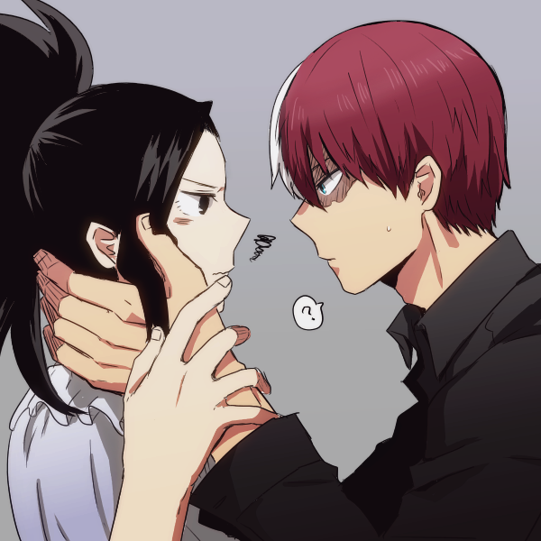 todoroki shoto and yaoyorozu momo (boku no hero academia) drawn by yagiushi_(sinnpatilove)