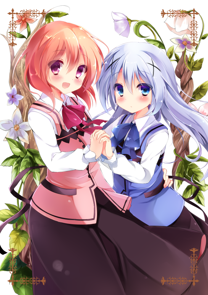 kafuu chino and hoto cocoa (gochuumon wa usagi desu ka?) drawn by kujou_danbo