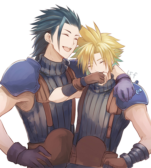 cloud strife and zack fair (final fantasy and 1 more) drawn by sasanomesi