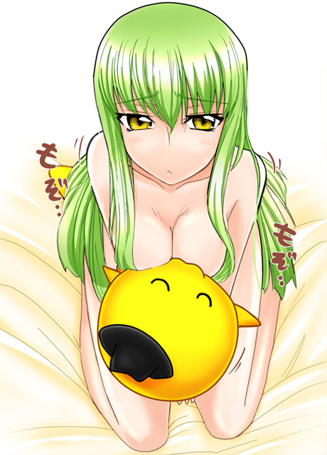 c.c. and cheese-kun (code geass and 1 more) drawn by asami_(artist)