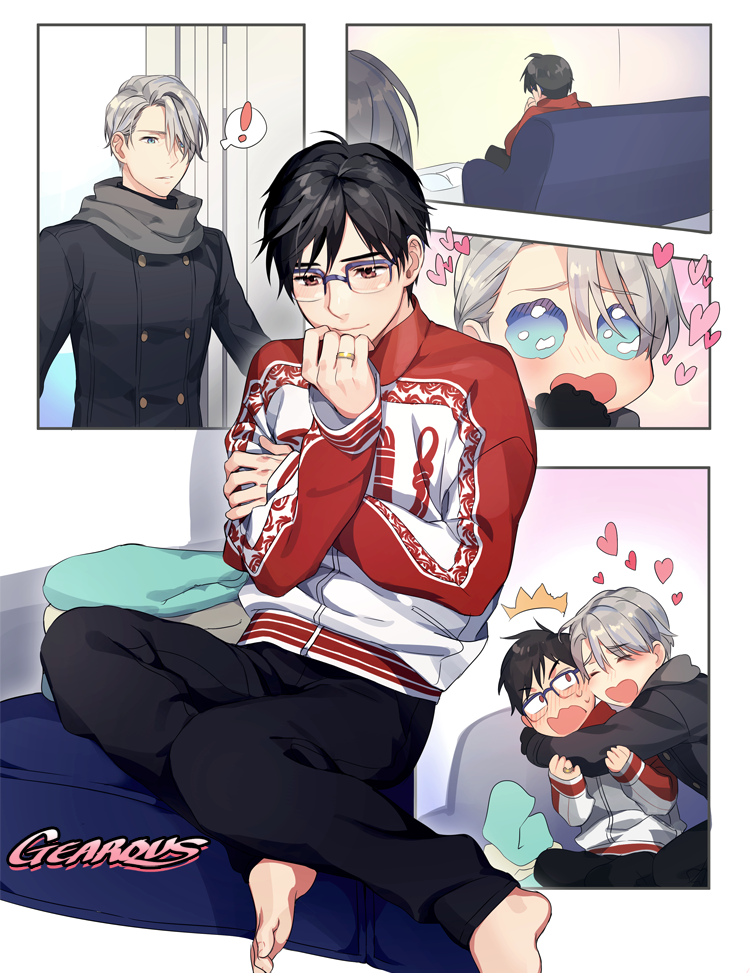 katsuki yuuri and viktor nikiforov (yuri!!! on ice) drawn by gearous