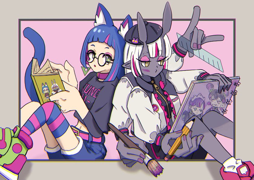 sammy and yuezu (kung-fu-piggy) drawn by kdfwys