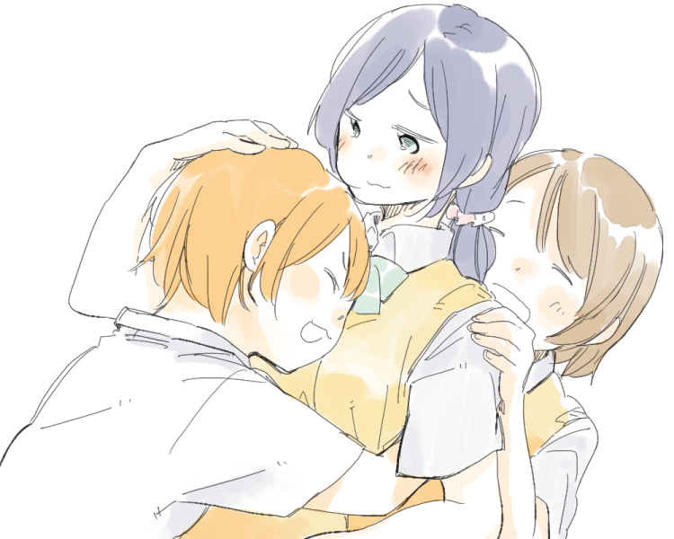 tojo nozomi, hoshizora rin, and koizumi hanayo (love live! and 1 more) drawn by doma_(domani)