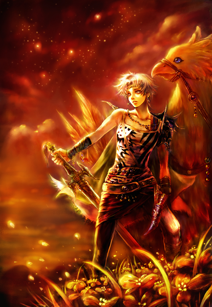 bartz klauser and boco (final fantasy and 2 more) drawn by tsuya_iruka