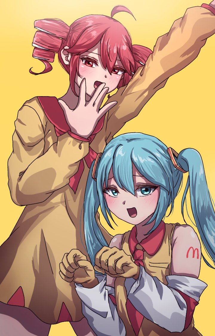 hatsune miku and kasane teto (vocaloid and 4 more) drawn by kamatani_ranger