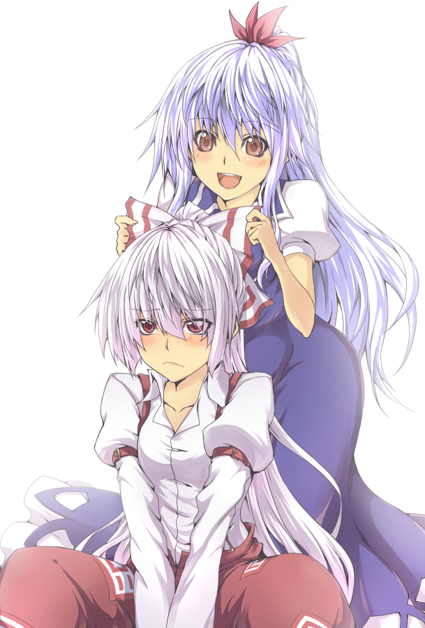 fujiwara no mokou and kamishirasawa keine (touhou) drawn by oukawa_yuu