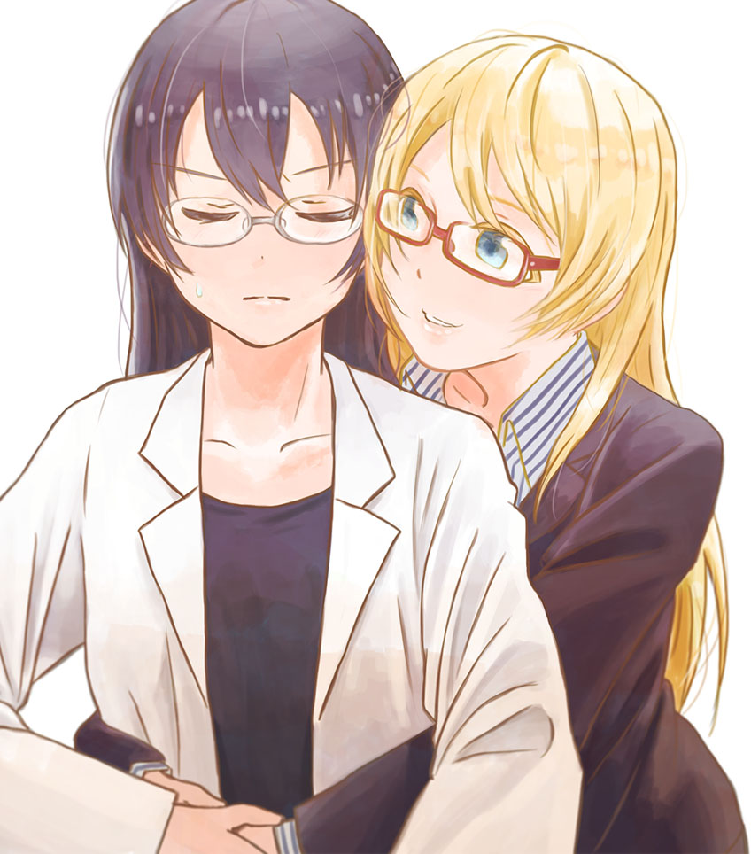 sonoda umi and ayase eli (love live! and 1 more) drawn by shin9tani