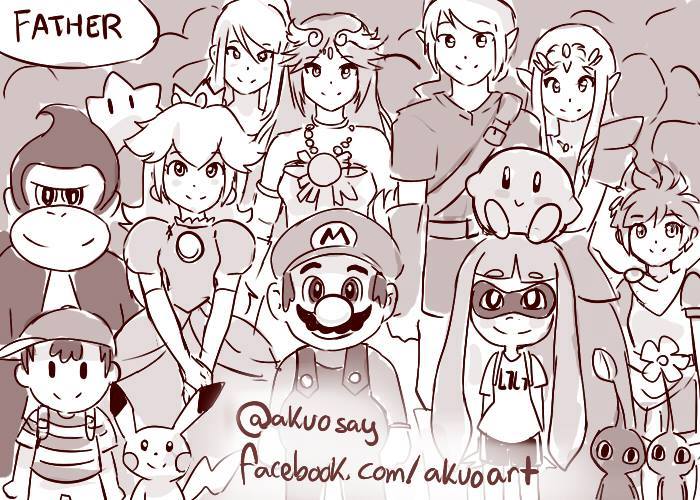 link, inkling player character, pikachu, princess zelda, inkling girl, and 10 more (pokemon and 13 more) drawn by akuo