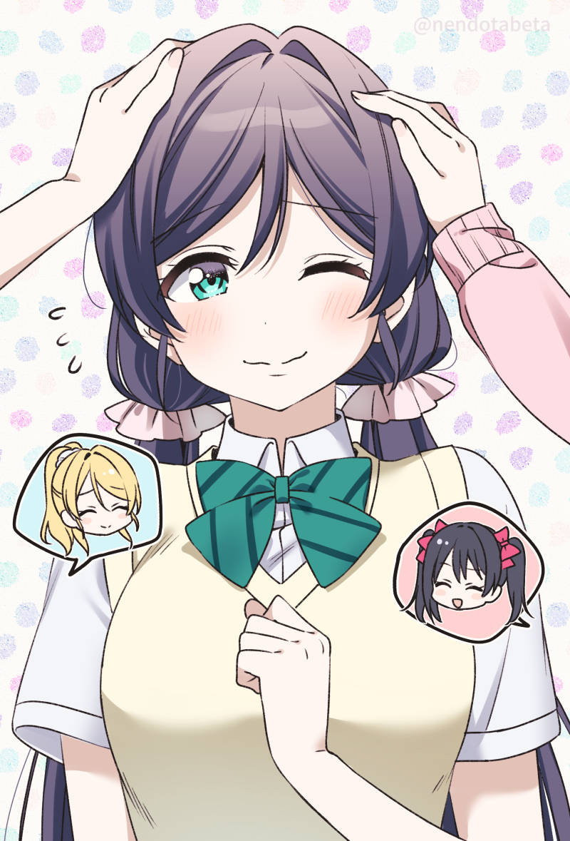tojo nozomi, yazawa nico, and ayase eli (love live! and 1 more) drawn by surufuji