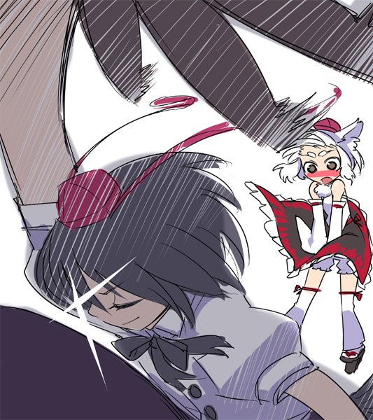 shameimaru aya and inubashiri momiji (touhou) drawn by tsuru_(clainman)