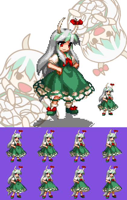 kamishirasawa keine and ex-keine (touhou) drawn by niwatori_takeshi