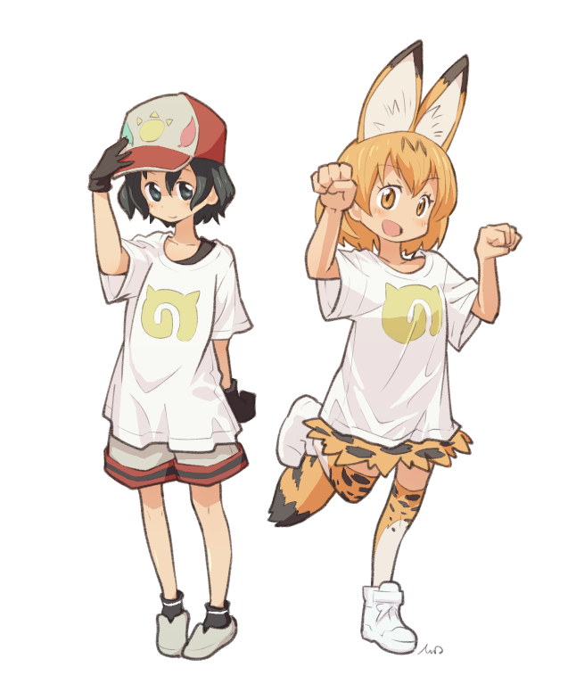 serval and kaban (kemono friends) drawn by tessaku_ro