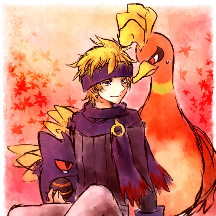 gengar, ho-oh, and morty (pokemon and 1 more) drawn by kabocha_torute