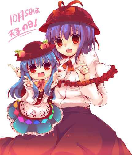 hinanawi tenshi and nagae iku (touhou) drawn by kirero