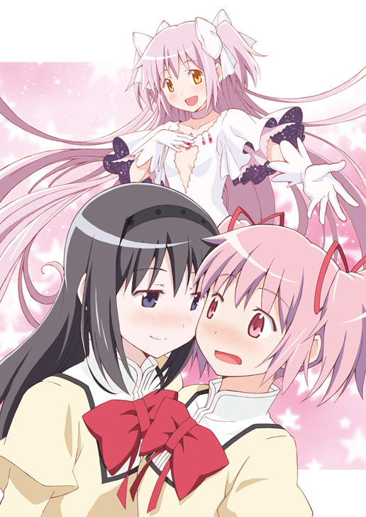 akemi homura, kaname madoka, and ultimate madoka (mahou shoujo madoka magica) drawn by ayukko_(forest_village)