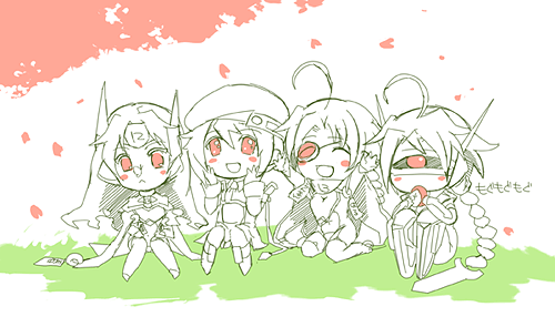 noel vermillion, nu-13, lambda-11, and mu-12 (blazblue)