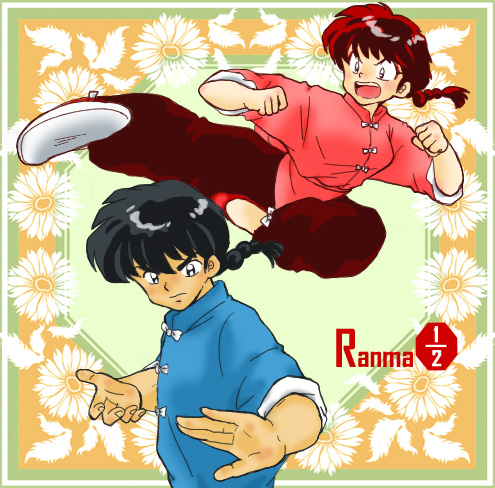 ranma-chan and saotome ranma (ranma 1/2) drawn by hanapo