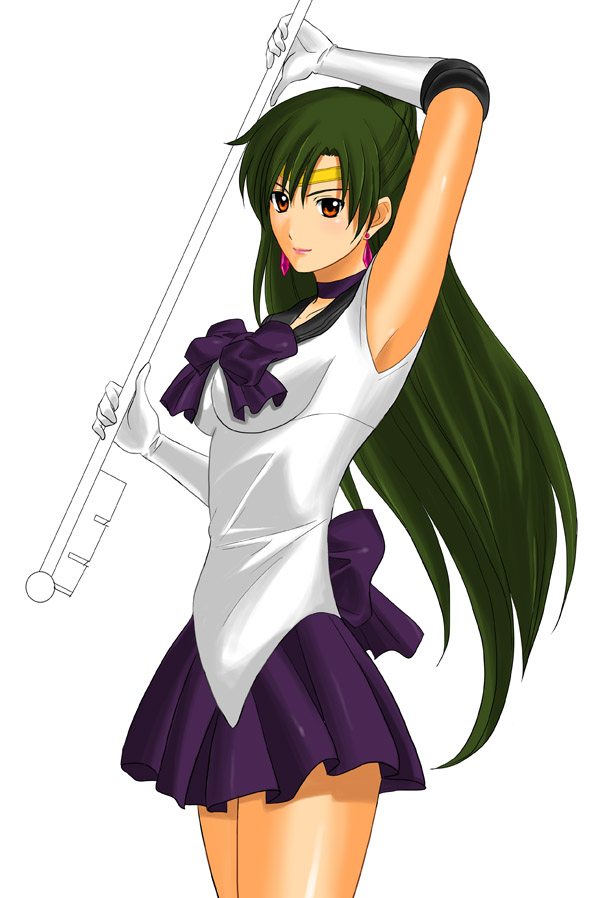 meiou setsuna and sailor pluto (bishoujo senshi sailor moon) drawn by toshibou_(satsukisou)