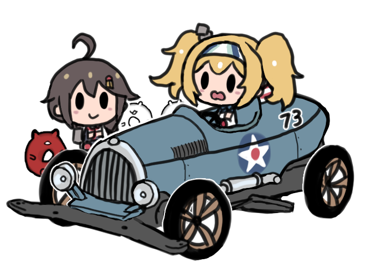 shigure, shigure kai ni, gambier bay, and enemy lifebuoy (kantai collection) drawn by terrajin