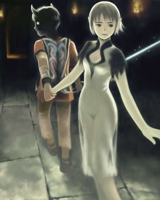 yorda and ico (ico) drawn by toshi_hiroshi