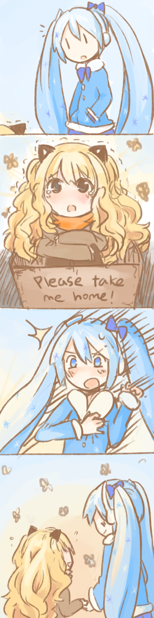 hatsune miku, yuki miku, and seeu (vocaloid) drawn by anonymous_drawfag_(artist)