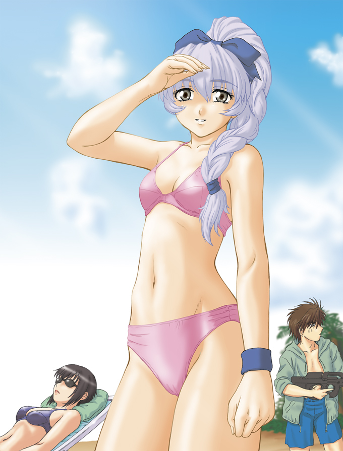 teletha testarossa, sagara sousuke, and melissa mao (full metal panic!) drawn by misnon_the_great