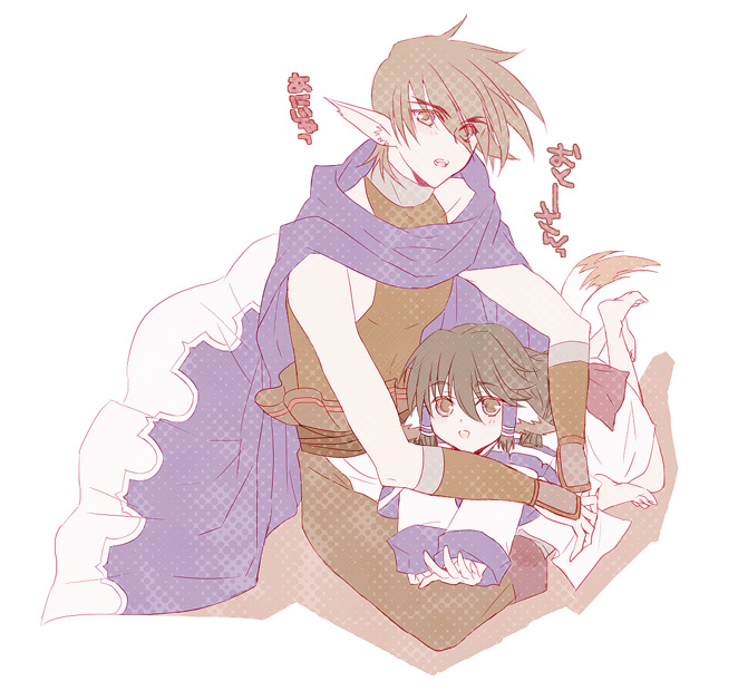 aruruu and oboro (utawarerumono) drawn by kanan_yt
