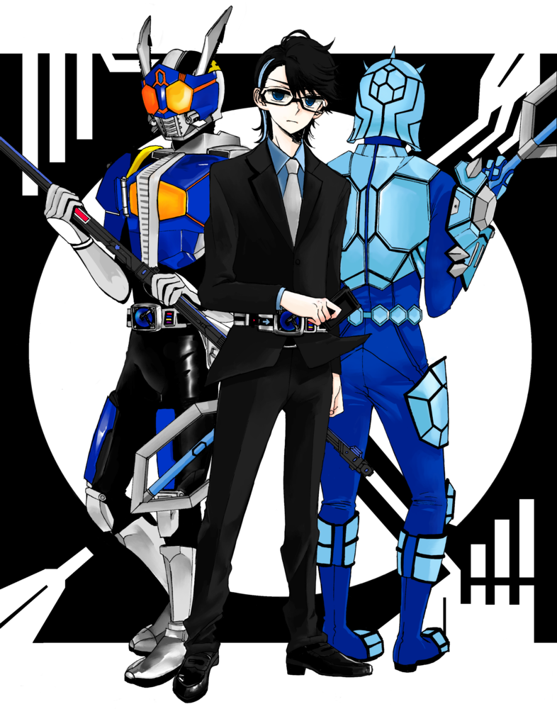 kamen rider den-o, urataros, and nogami ryoutarou (kamen rider and 1 more) drawn by piro1061