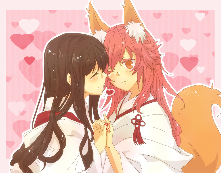 tamamo, tamamo no mae, and kishinami hakuno (fate and 1 more) drawn by ebiko2