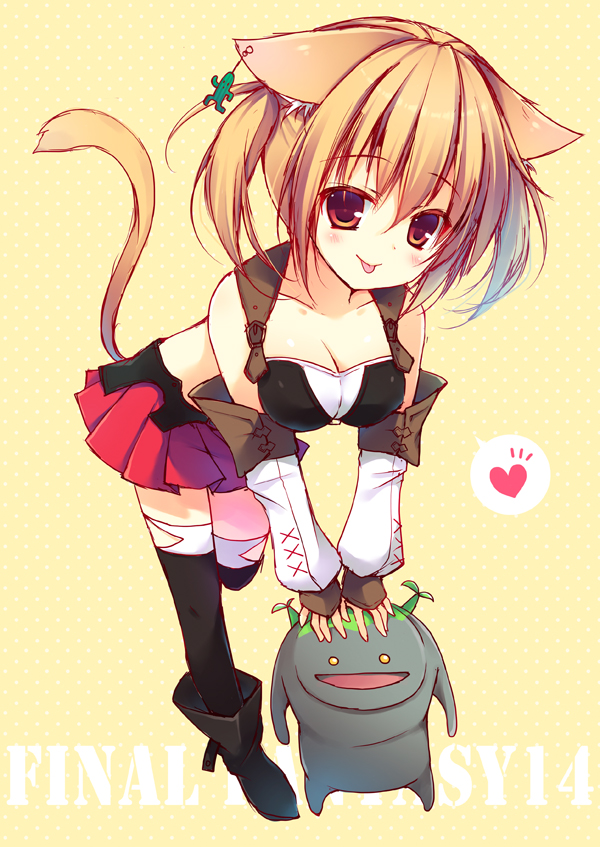 warrior of light and goobbue (final fantasy and 1 more) drawn by izumi_yuhina