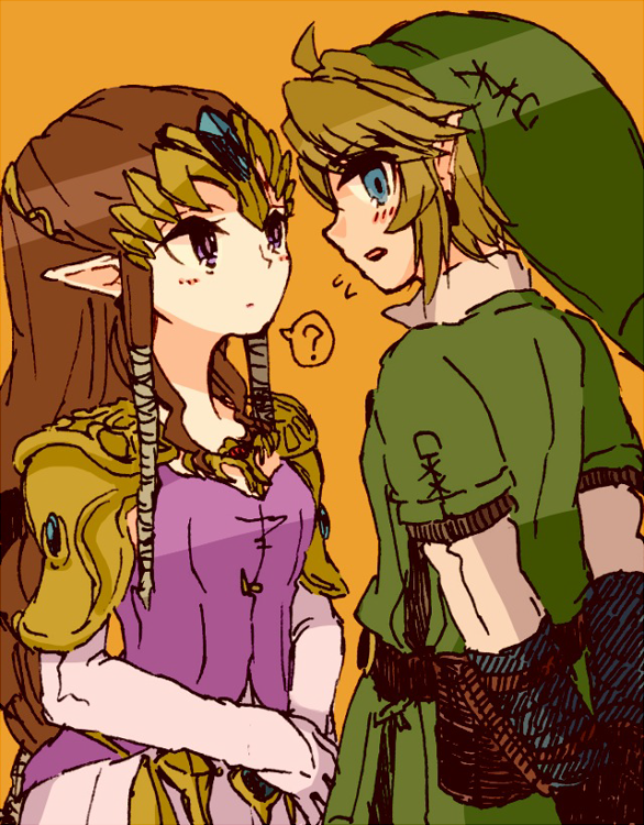 link and princess zelda (the legend of zelda and 1 more) drawn by sunagimo_(nagimo)