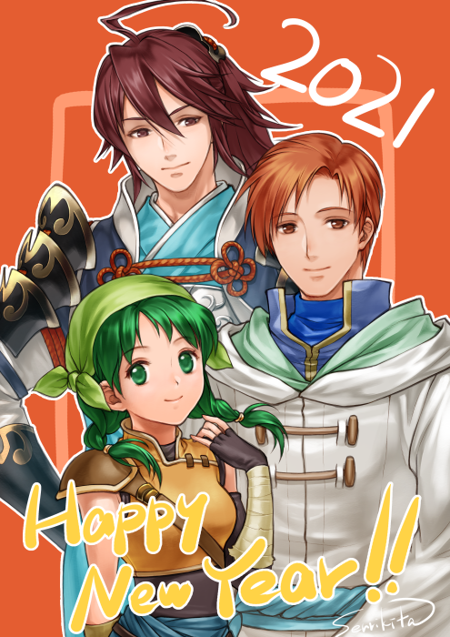 rebecca, subaki, and rhys (fire emblem and 3 more) drawn by kita_senri