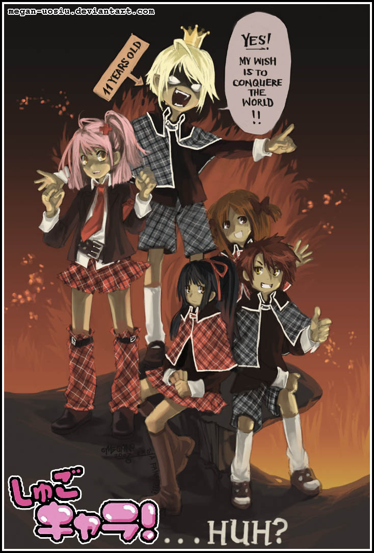 hinamori amu, hotori tadase, fujisaki nadeshiko, yuiki yaya, and souma kuukai (shugo chara!) drawn by megan_uosiu