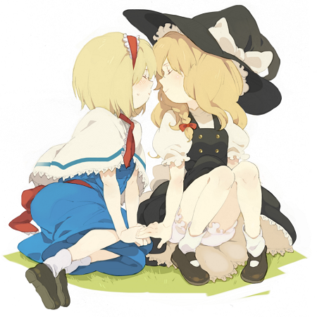 kirisame marisa and alice margatroid (touhou) drawn by akusyu