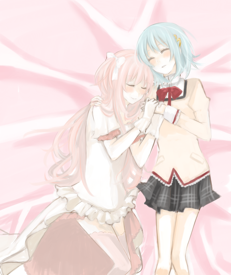 kaname madoka, miki sayaka, and ultimate madoka (mahou shoujo madoka magica) drawn by fuyuneko