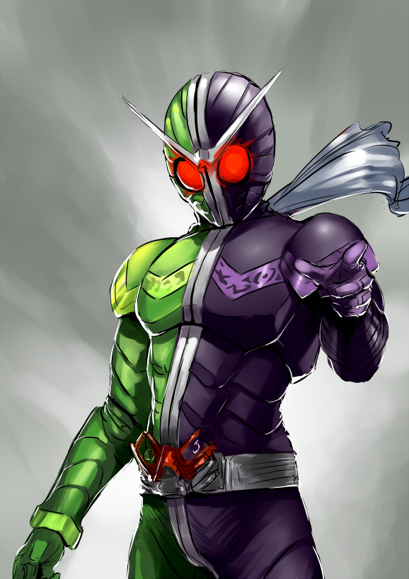kamen rider double (kamen rider and 1 more) drawn by nikkari_(pixiv88500)