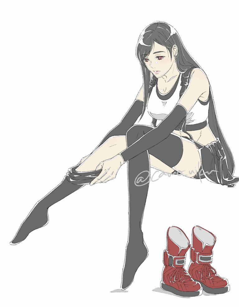 tifa lockhart (final fantasy and 2 more) drawn by camo_niku