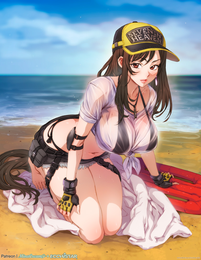 tifa lockhart (final fantasy and 2 more) drawn by mina_cream