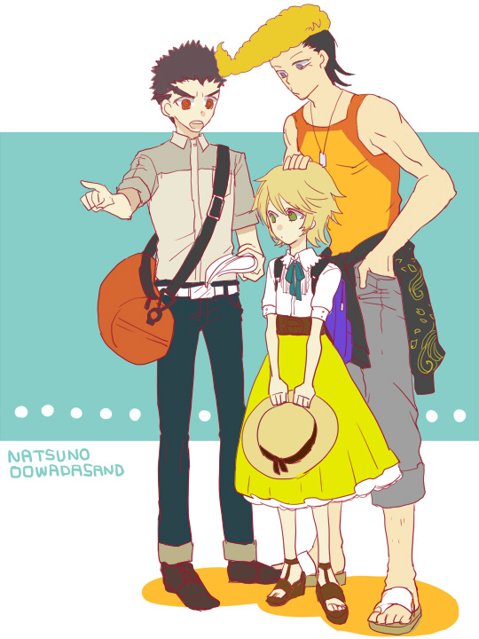 fujisaki chihiro, ishimaru kiyotaka, and owada mondo (danganronpa and 1 more) drawn by ayumu_(wind_and_sail)