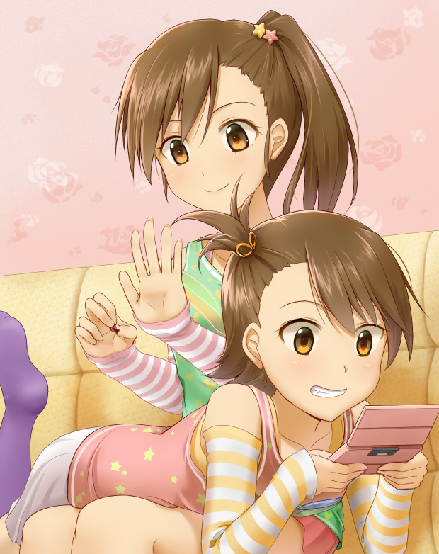futami mami and futami ami (idolmaster) drawn by komore