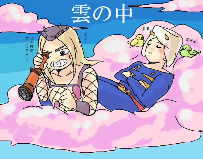 narciso anasui and weather report (jojo no kimyou na bouken and 1 more) drawn by kojiki