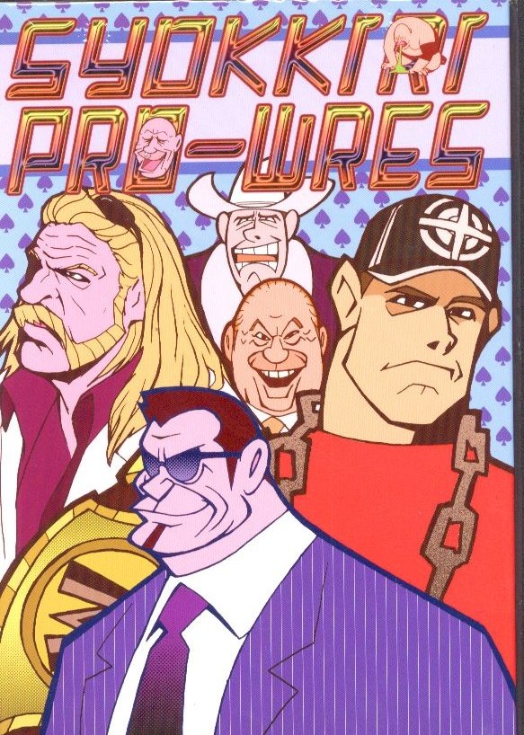 john cena, triple h, dave bautista, big show, john bradshaw layfield, and 1 more (real life and 1 more) drawn by shimizu_masaharu