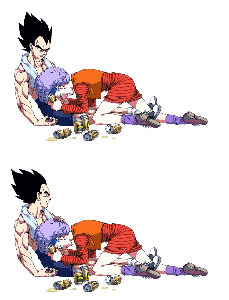 vegeta and bulma (dragon ball and 1 more) drawn by kim_yura_(goddess_mechanic)