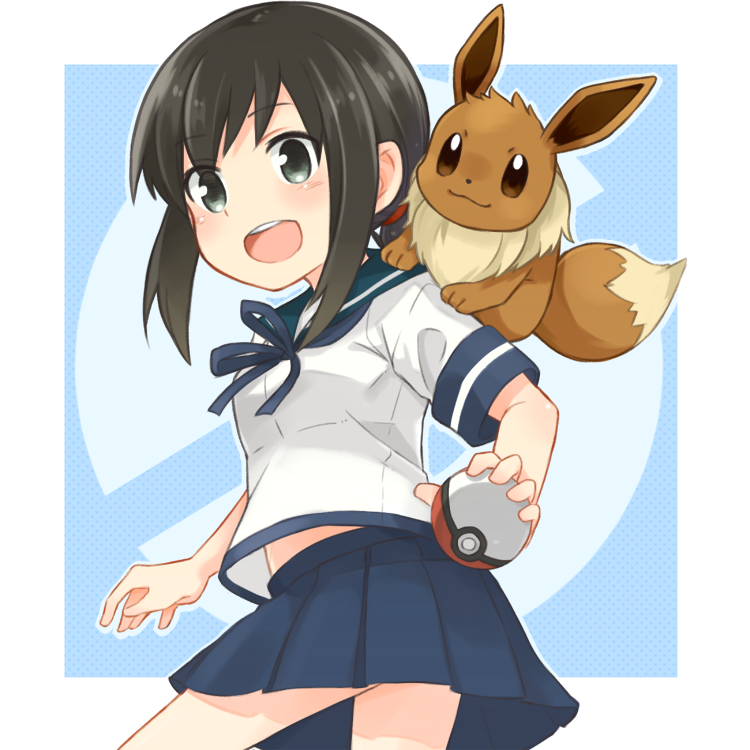fubuki and eevee (kantai collection and 2 more) drawn by b_allbrack