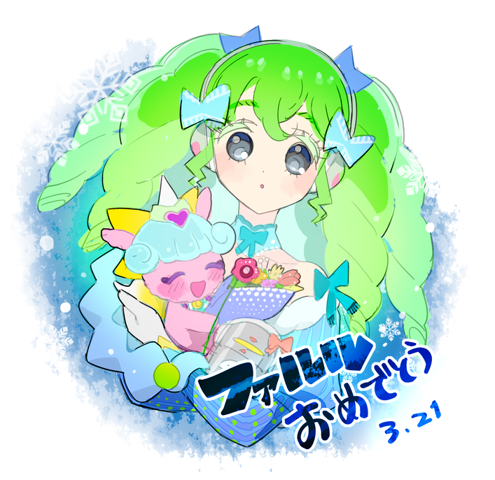 falulu and unicorn (pretty series and 1 more) drawn by moudoku_(decopon3rd)