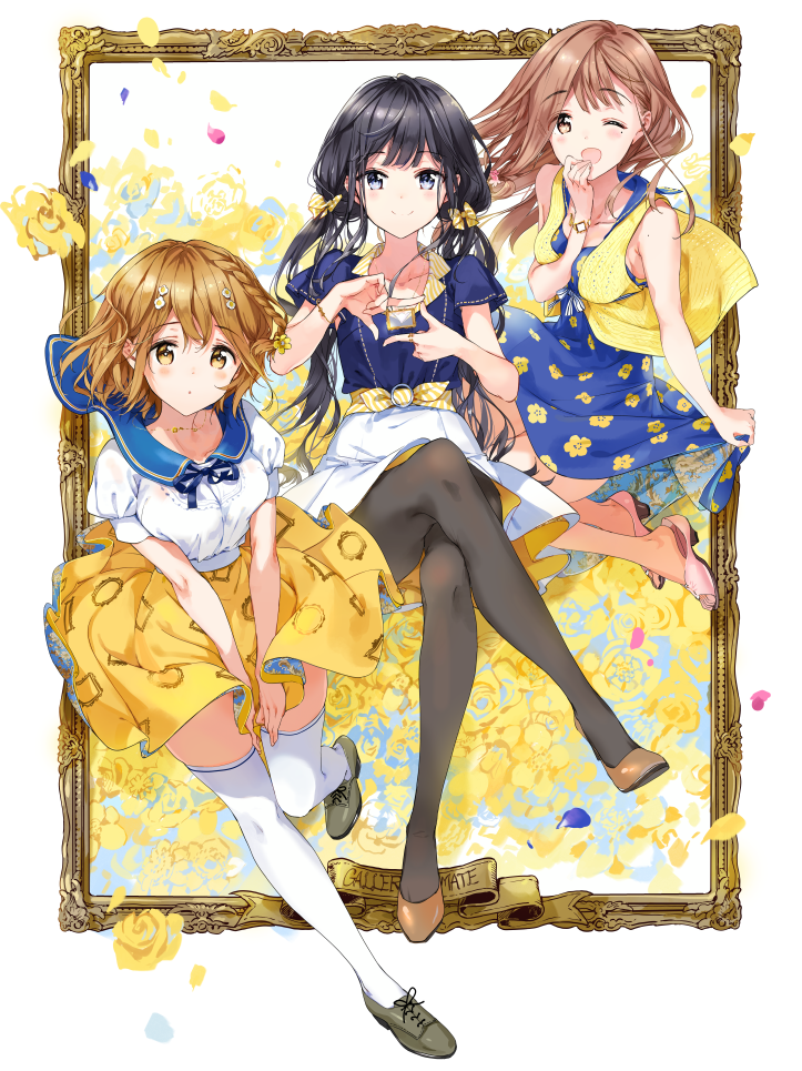 adagaki aki, koiwai yoshino, and fujinomiya neko (zero no tsukaima and 1 more) drawn by tiv