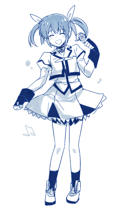 takamachi nanoha and raising heart (lyrical nanoha and 1 more) drawn by aki_(neyuki41028)