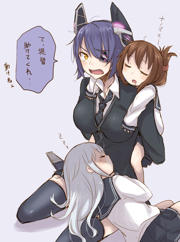 hibiki, inazuma, and tenryuu (kantai collection) drawn by ayakura_juu