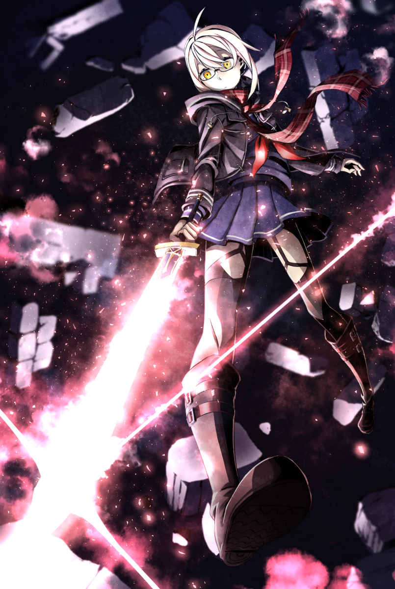 artoria pendragon and mysterious heroine x alter (fate and 2 more) drawn by harukaze_shizuru